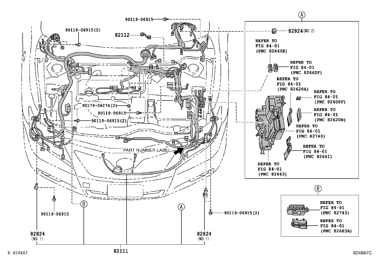 Toyota 82181-33300 WIRE, LUGGAGE ROOM, NO.1