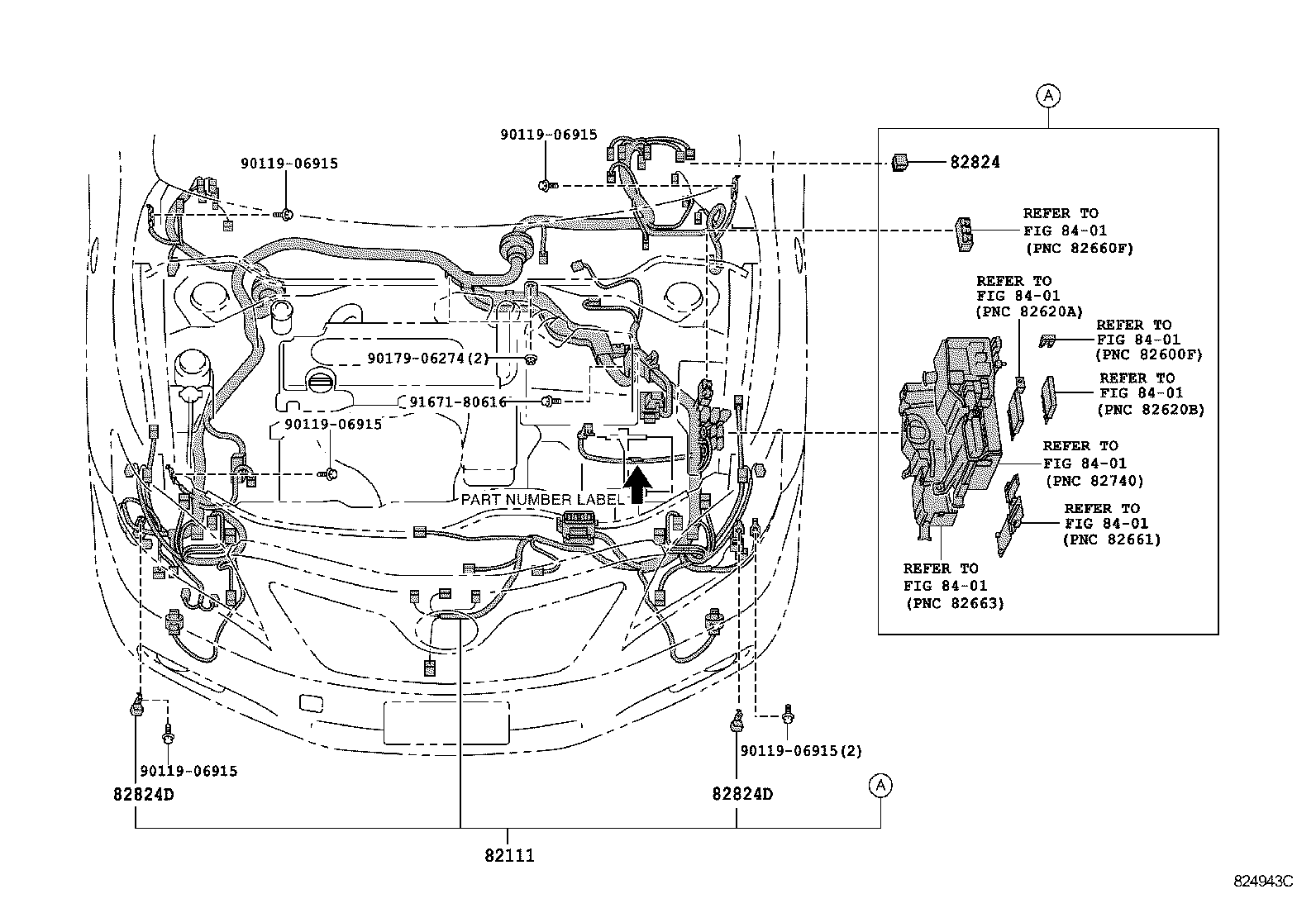 82142-06B11 WIRE, INSTRUMENT PANEL, NO.2 product image