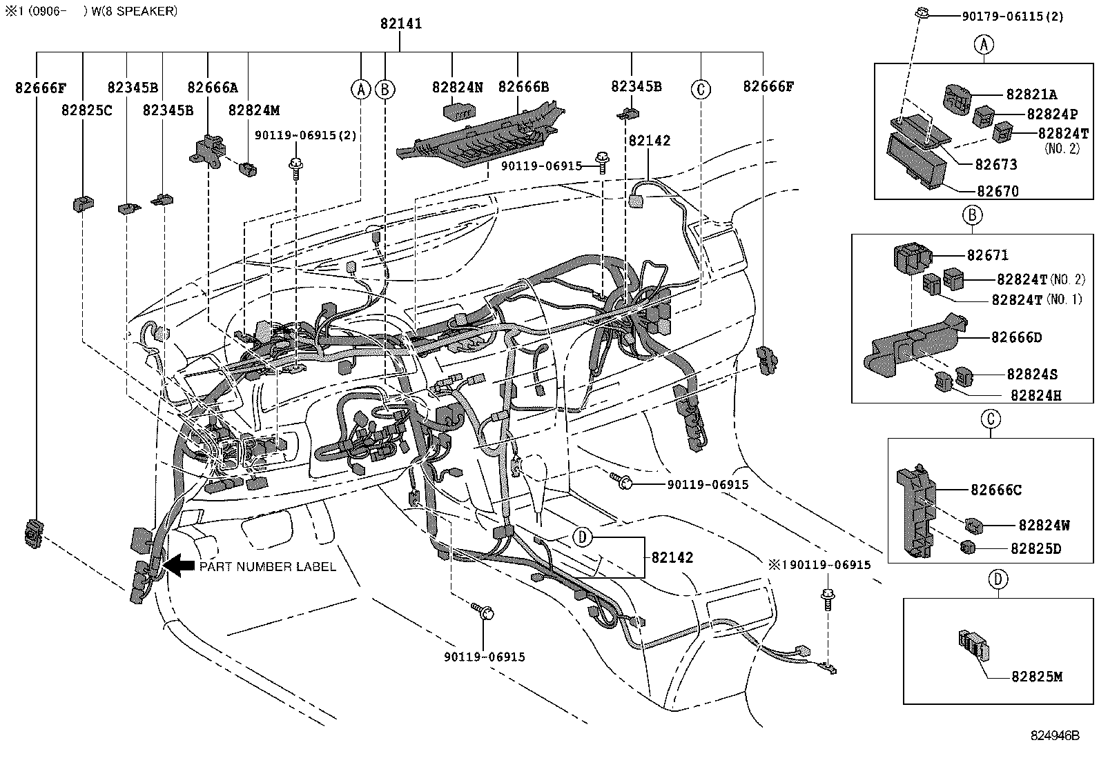 82142-06B11 WIRE, INSTRUMENT PANEL, NO.2 product image