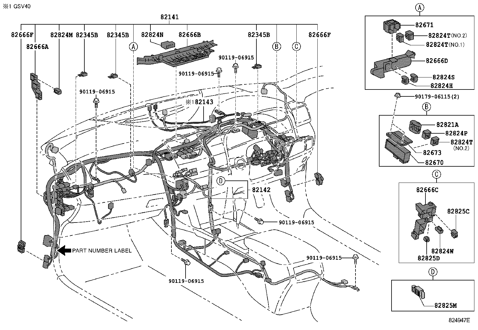 82142-06B11 WIRE, INSTRUMENT PANEL, NO.2 product image