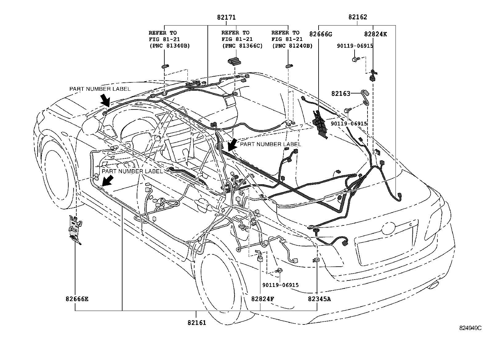 82142-06B11 WIRE, INSTRUMENT PANEL, NO.2 product image