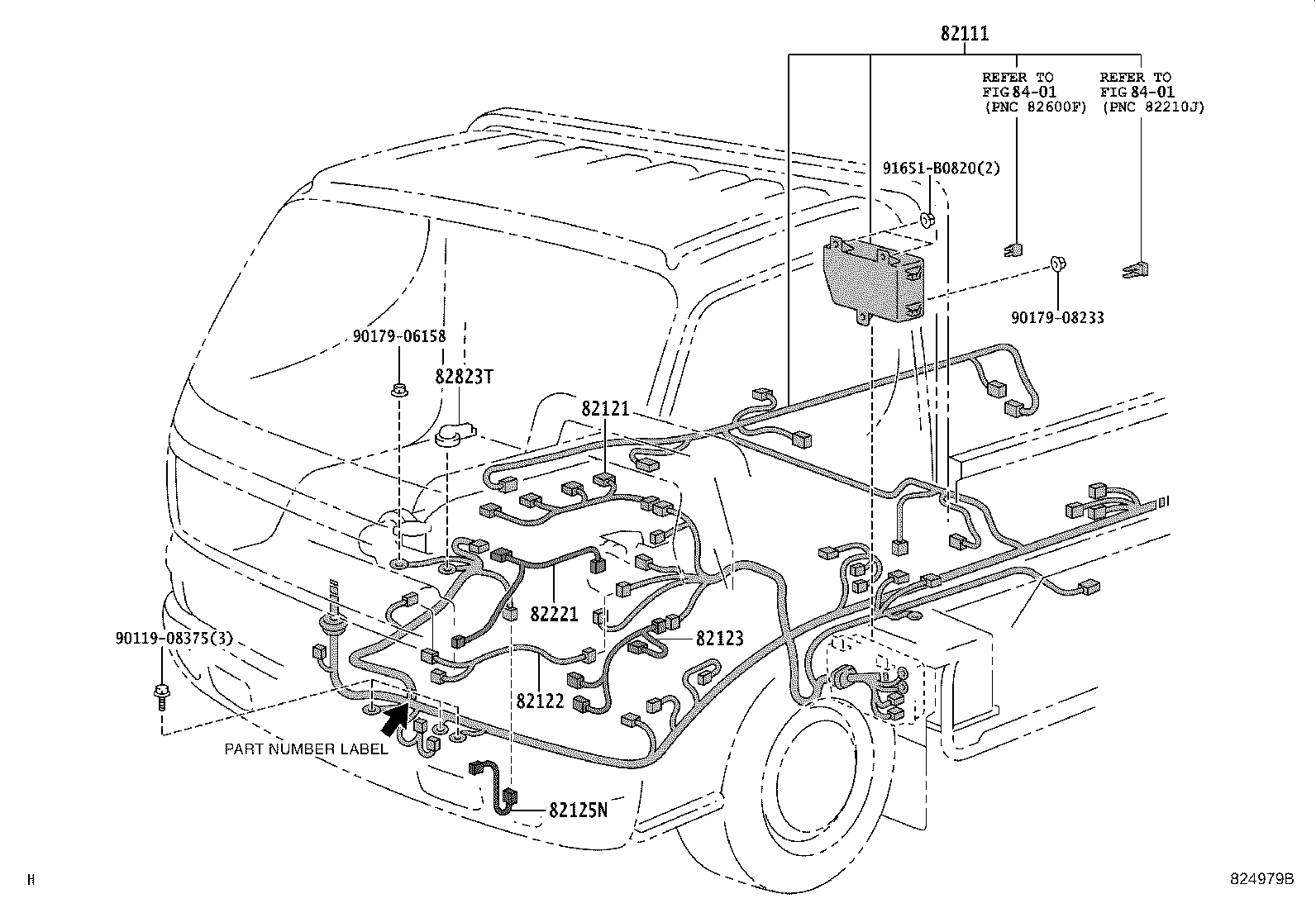 82121-37B41 WIRE, ENGINE, NO.2 product image