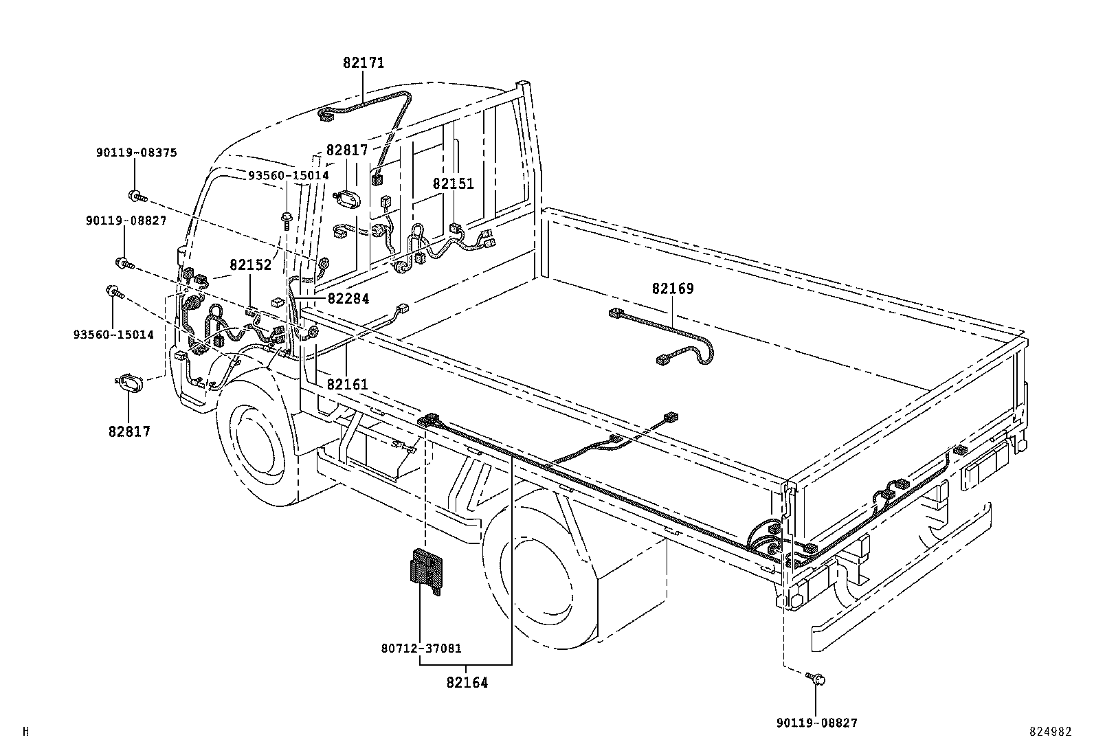 82121-37B41 WIRE, ENGINE, NO.2 product image