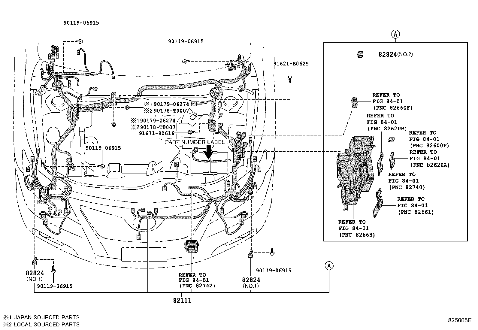 82142-06280 WIRE, INSTRUMENT PANEL, NO.2 product image