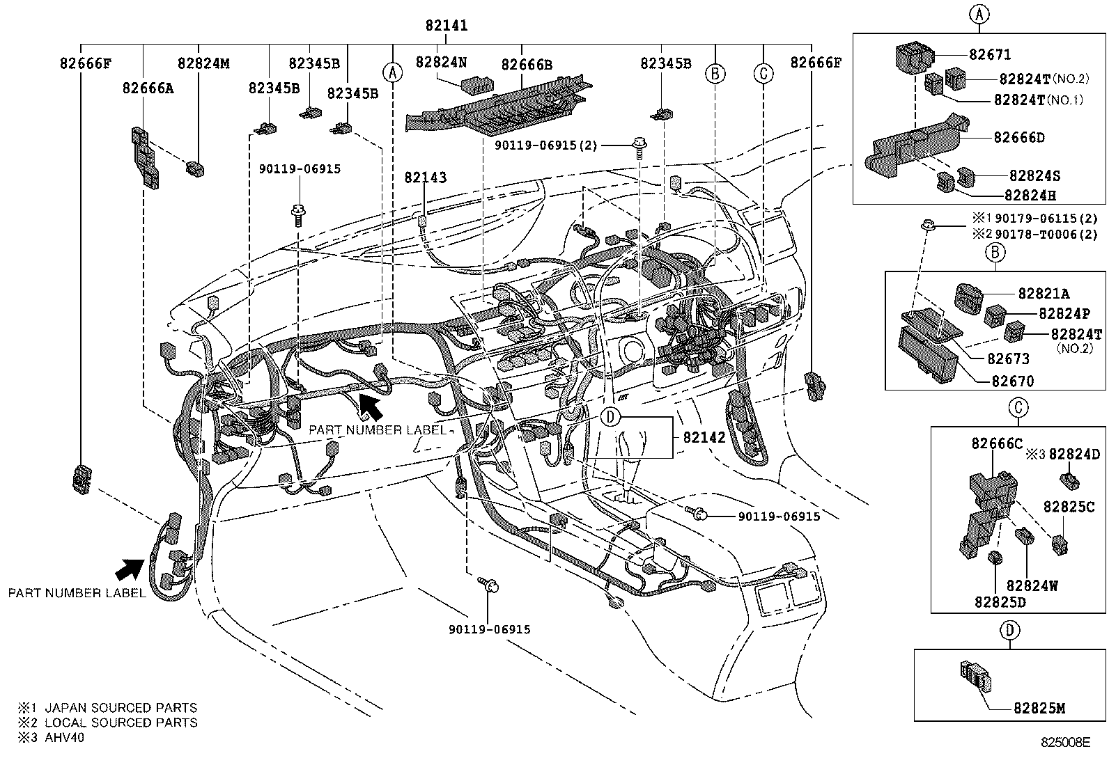 82142-06280 WIRE, INSTRUMENT PANEL, NO.2 product image