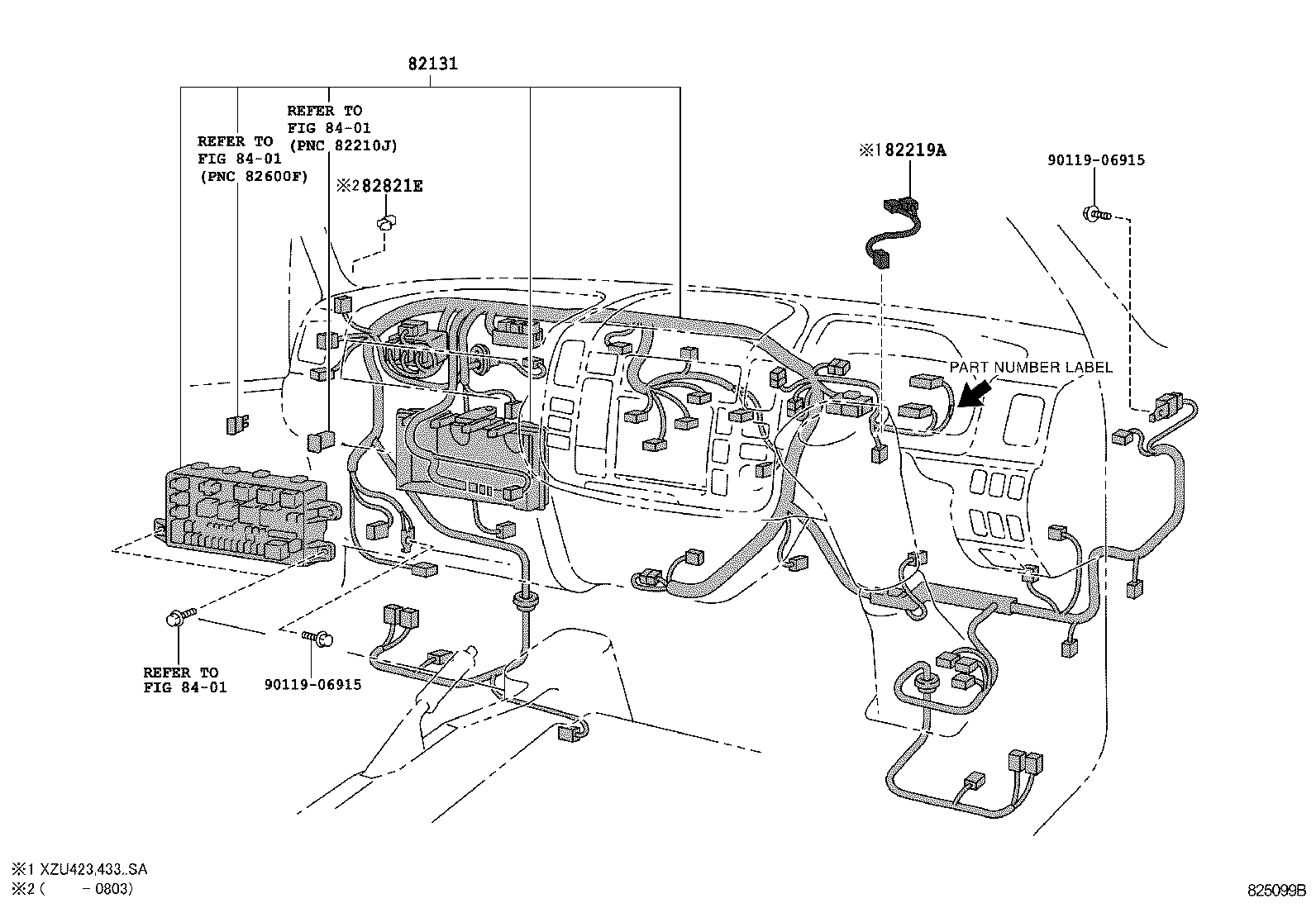 82121-37B41 WIRE, ENGINE, NO.2 product image