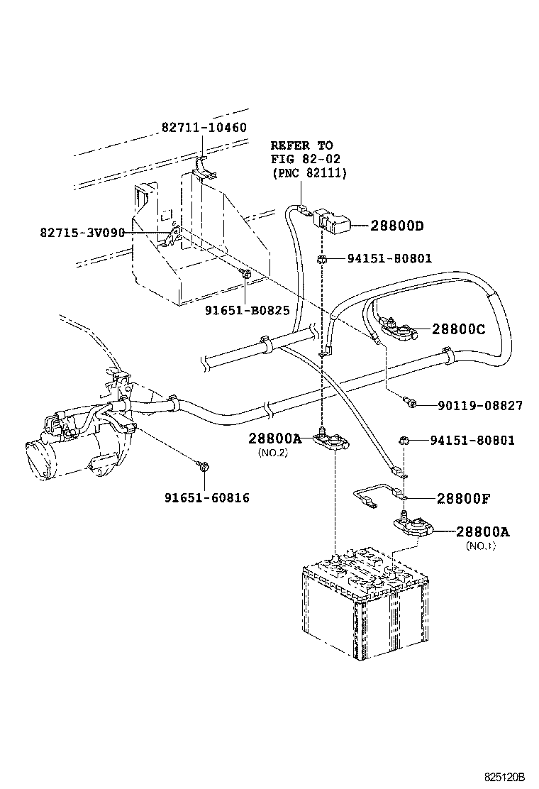82122-37440 CABLE, BATTERY TO STARTER(FOR BATTERY TO MAIN SWITCH) product image