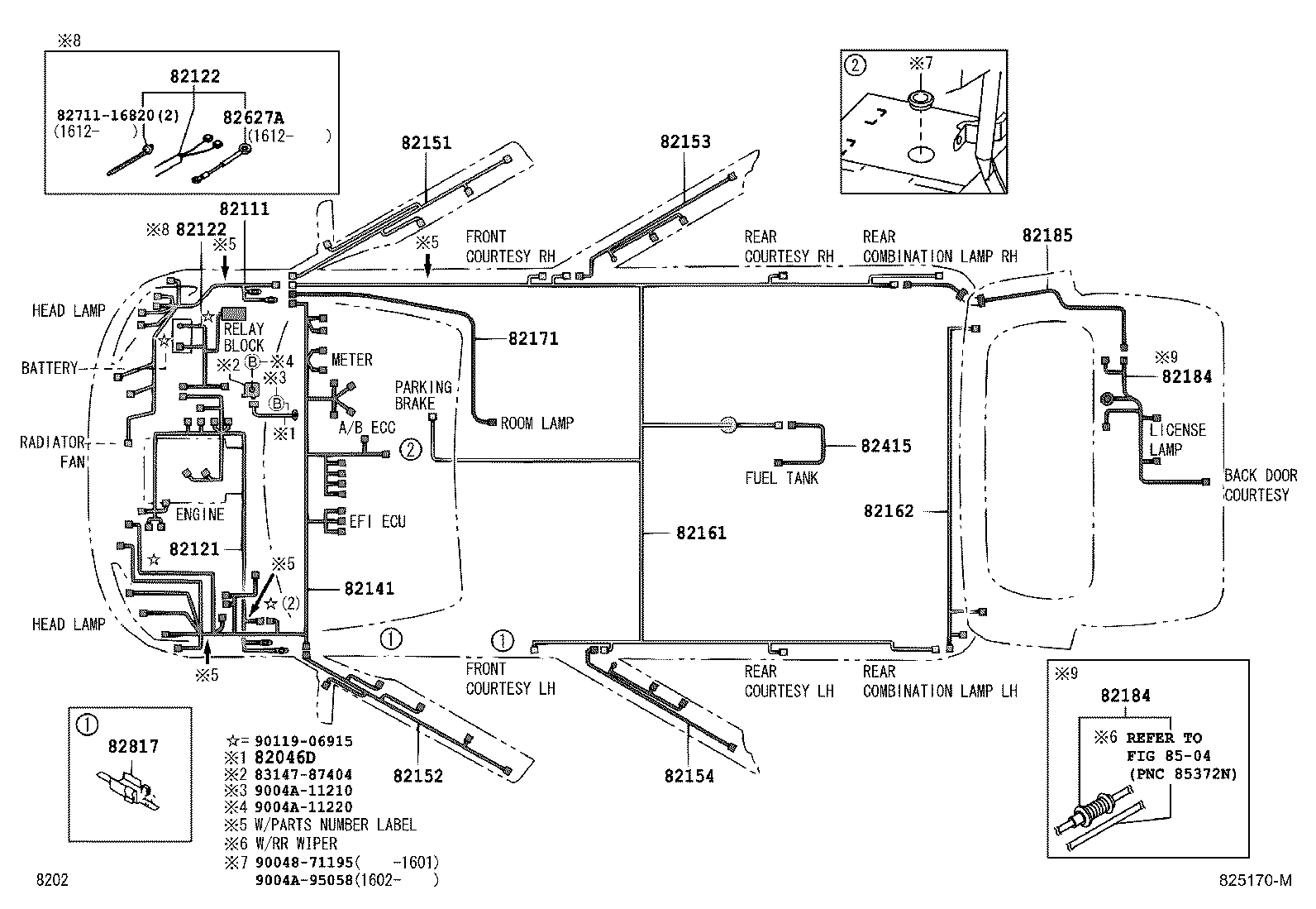 82154-BZ050 WIRE, REAR DOOR, NO.2 product image