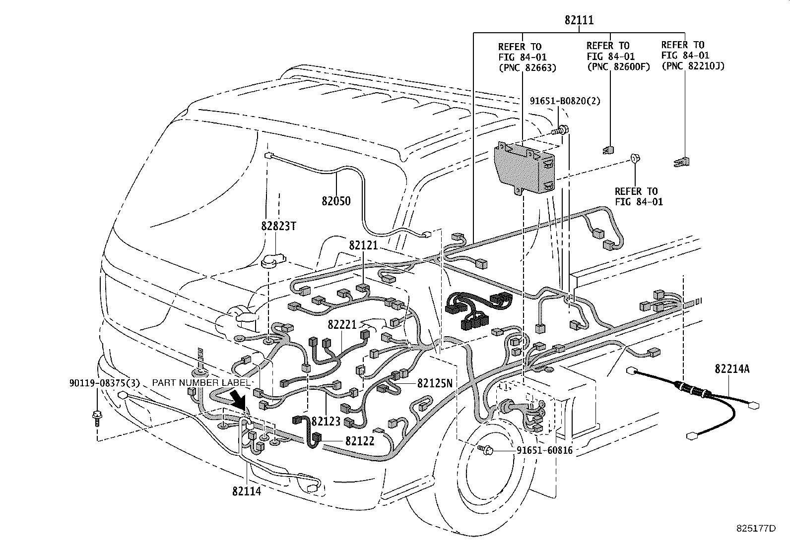 82121-37B41 WIRE, ENGINE, NO.2 product image