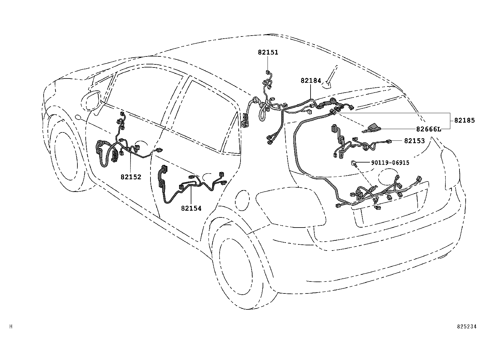 82142-12460 WIRE, INSTRUMENT PANEL, NO.2 product image