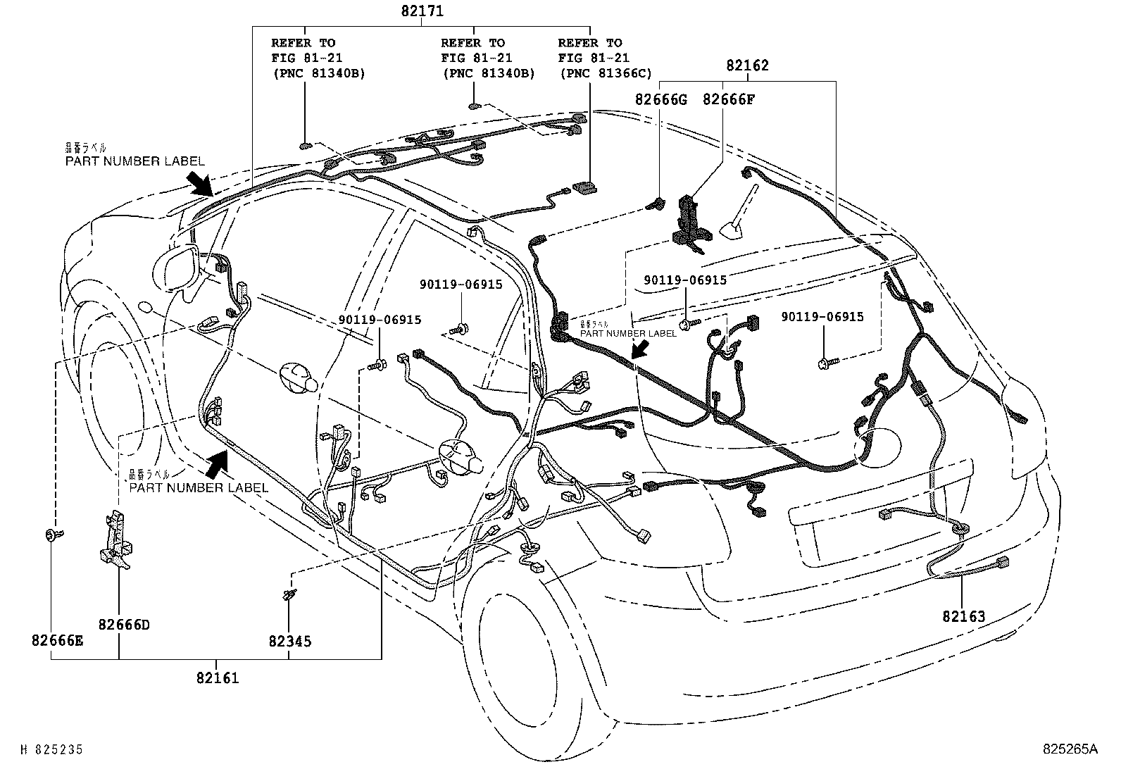 82142-12460 WIRE, INSTRUMENT PANEL, NO.2 product image