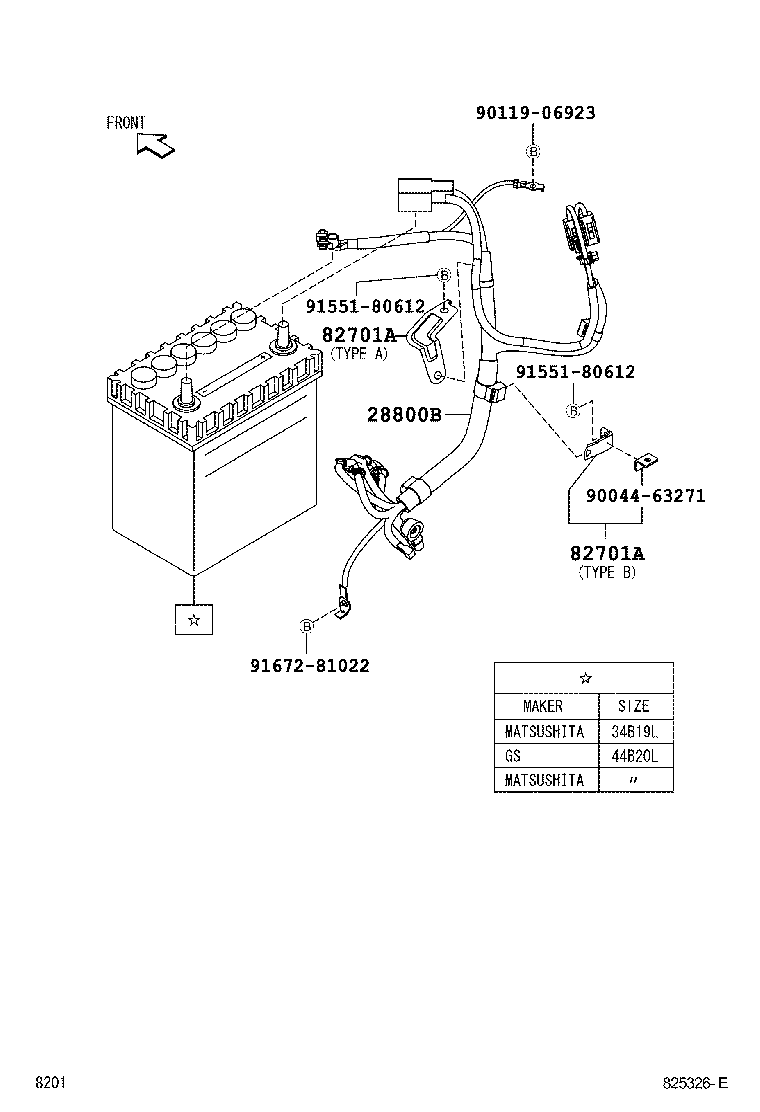 82122-B4040 CABLE, BATTERY TO GROUND product image