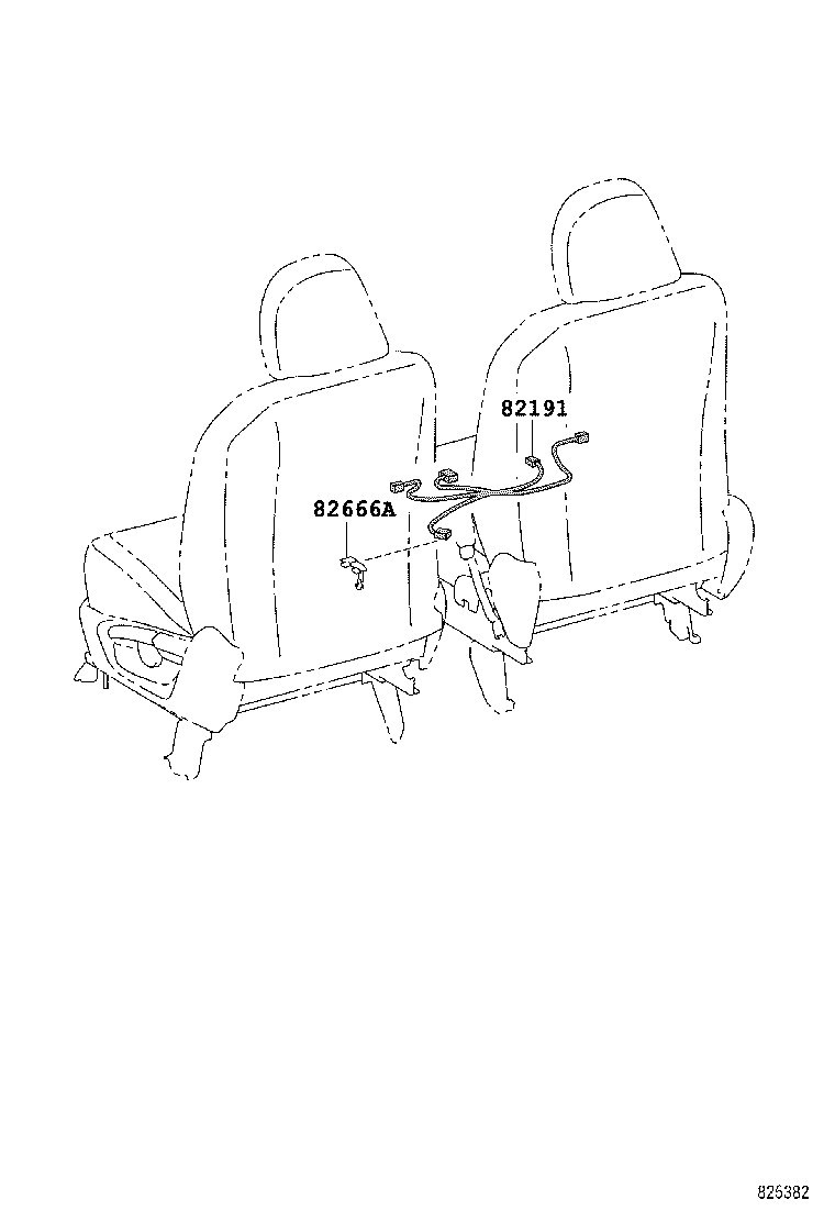 82191-12070 WIRE, FRONT SEAT, RH product image