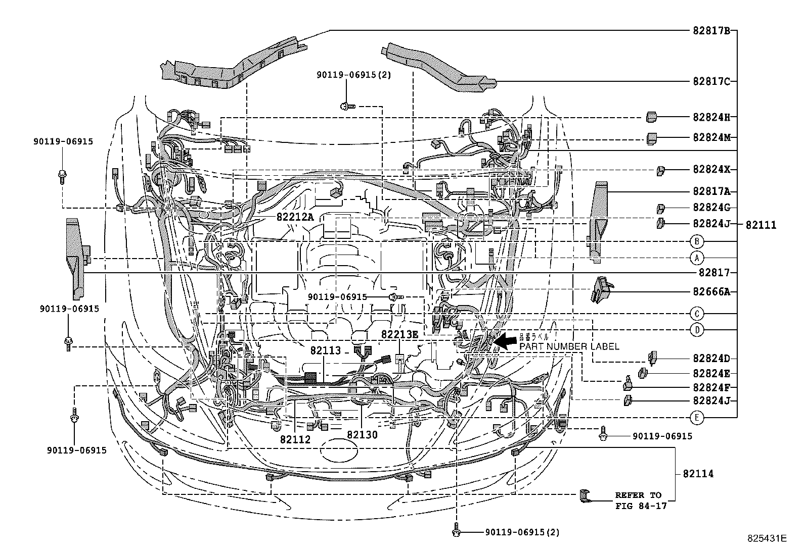 Toyota 82142-50020 WIRE, INSTRUMENT PANEL, NO.2