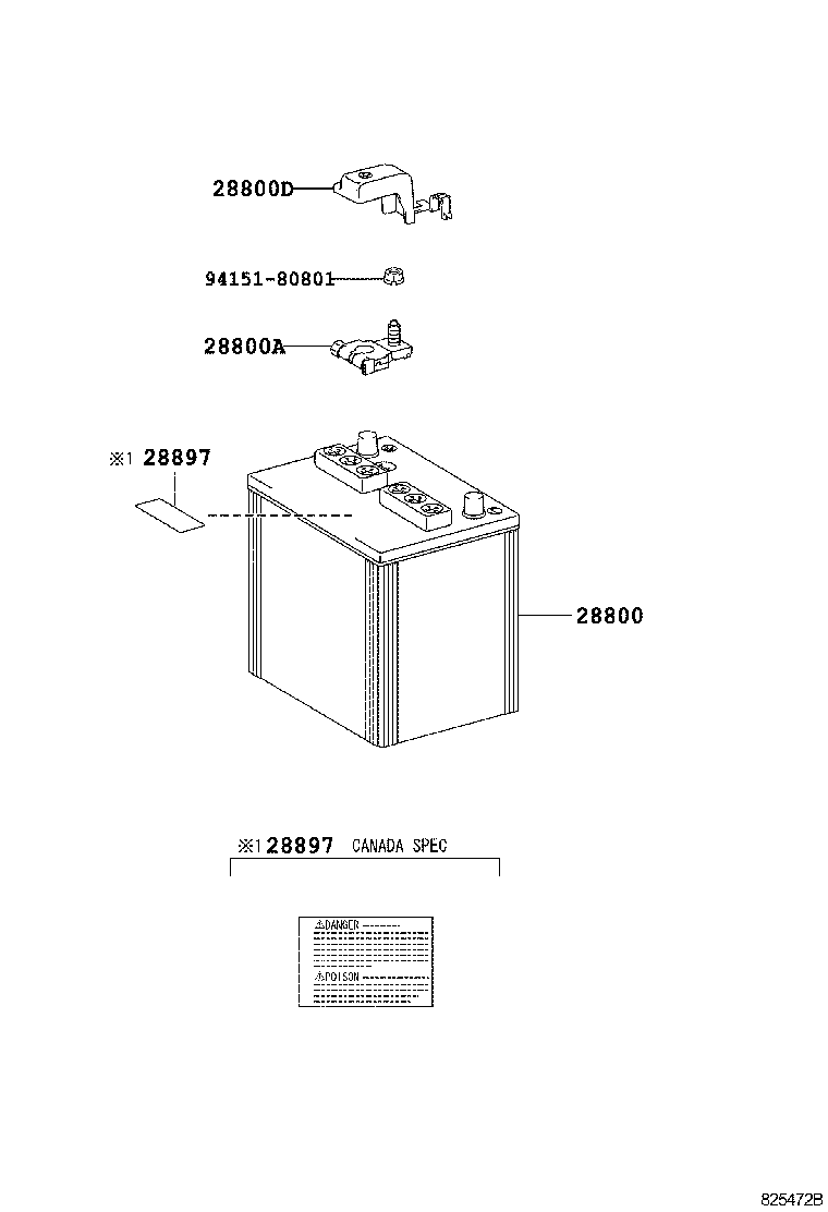 Toyota 89892-48010 SENSOR, BATTERY VOLTAGE