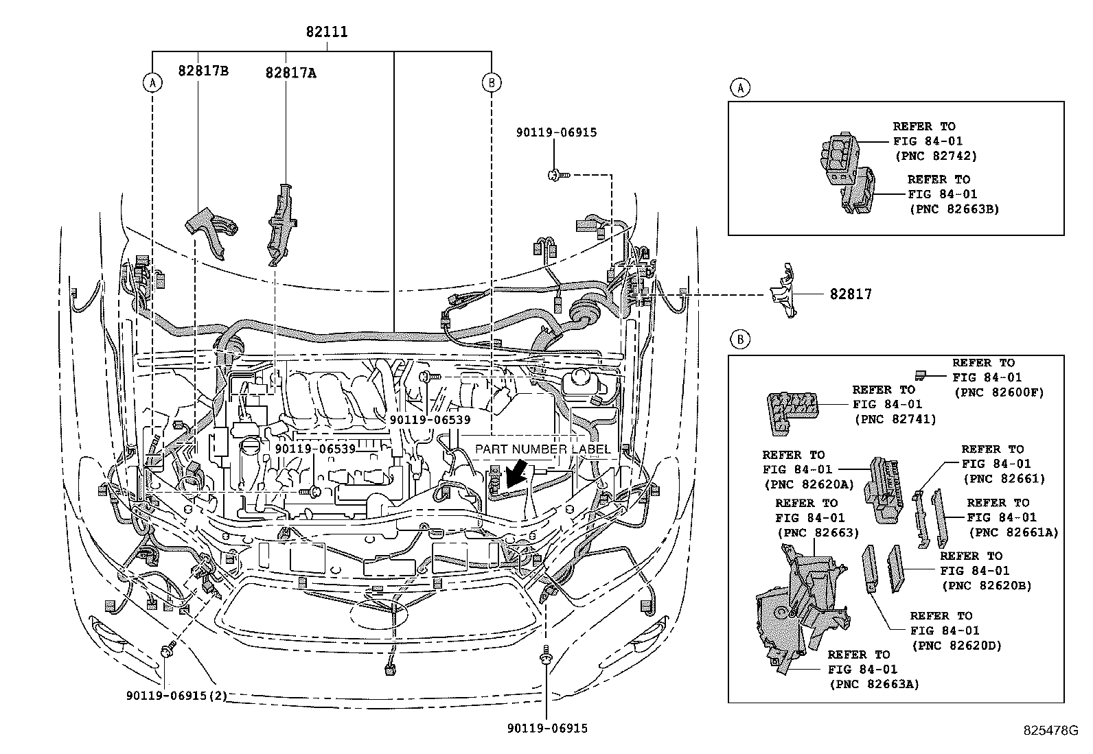 Toyota 82181-48030 WIRE, LUGGAGE ROOM, NO.1