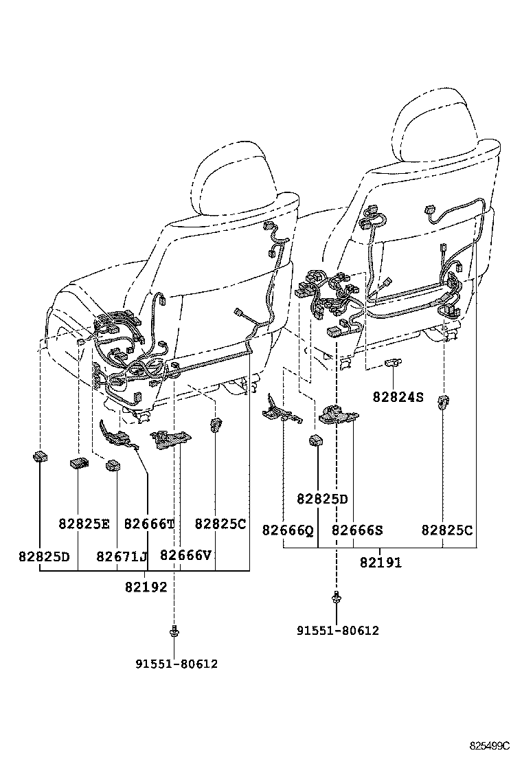 82191-50301 WIRE, FRONT SEAT, RH product image