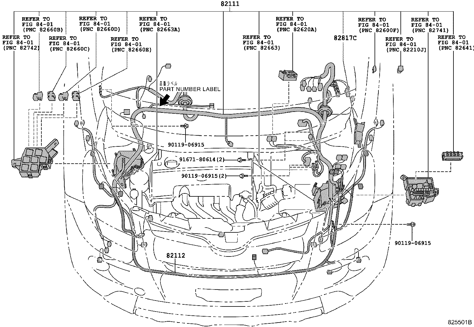 82142-52540 WIRE, INSTRUMENT PANEL, NO.2 product image