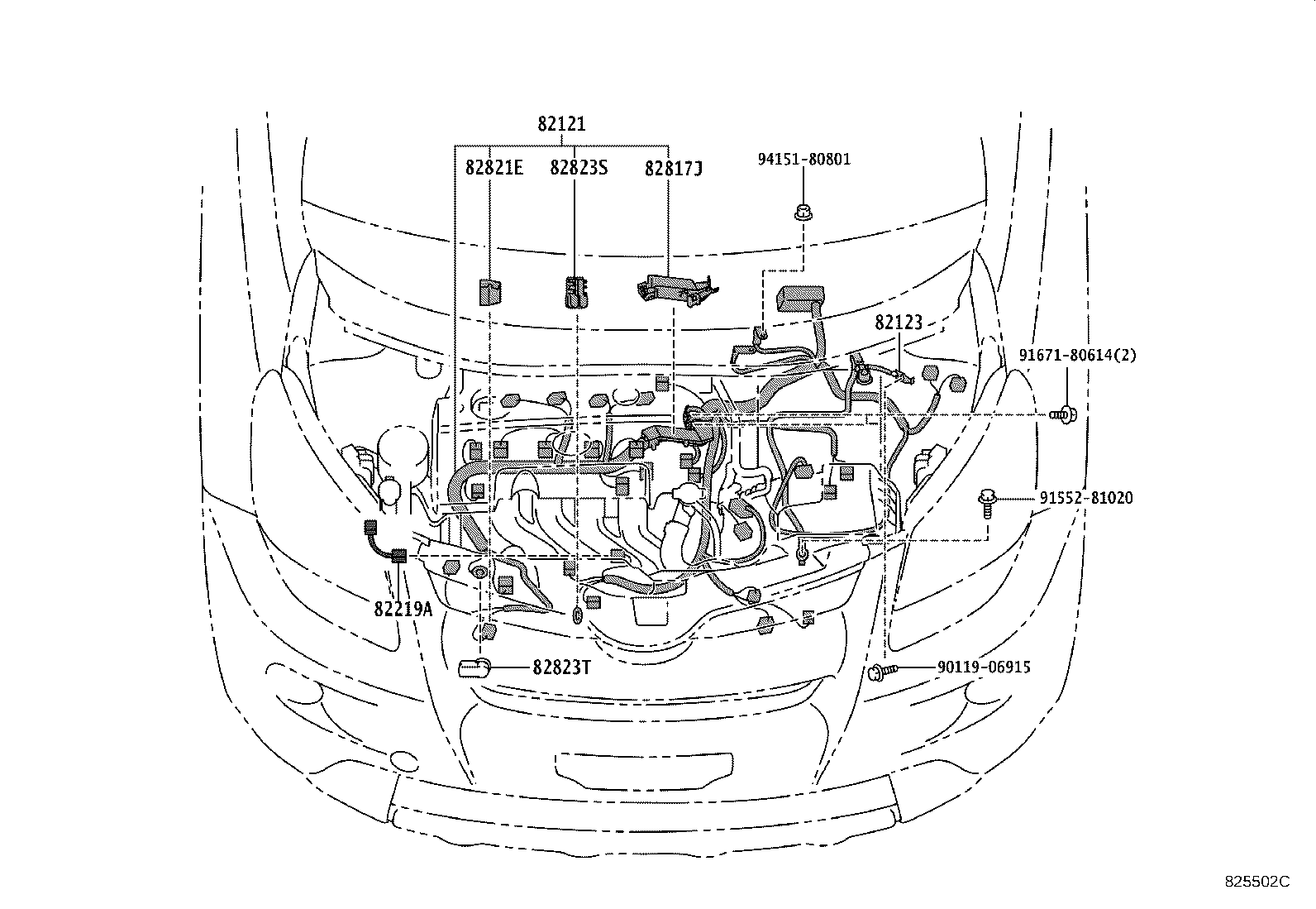 82142-52540 WIRE, INSTRUMENT PANEL, NO.2 product image
