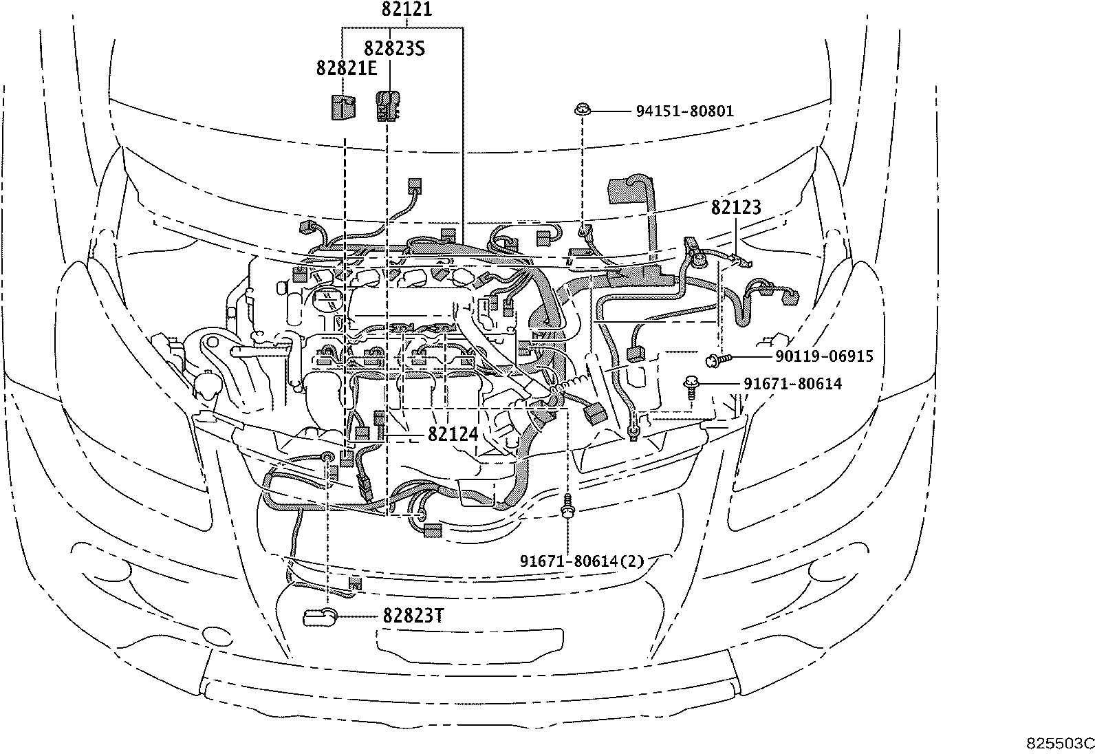 82142-52540 WIRE, INSTRUMENT PANEL, NO.2 product image
