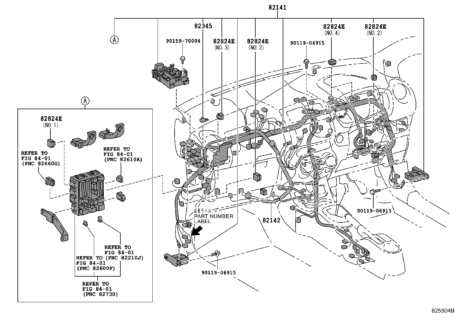 82142-52540 WIRE, INSTRUMENT PANEL, NO.2 product image