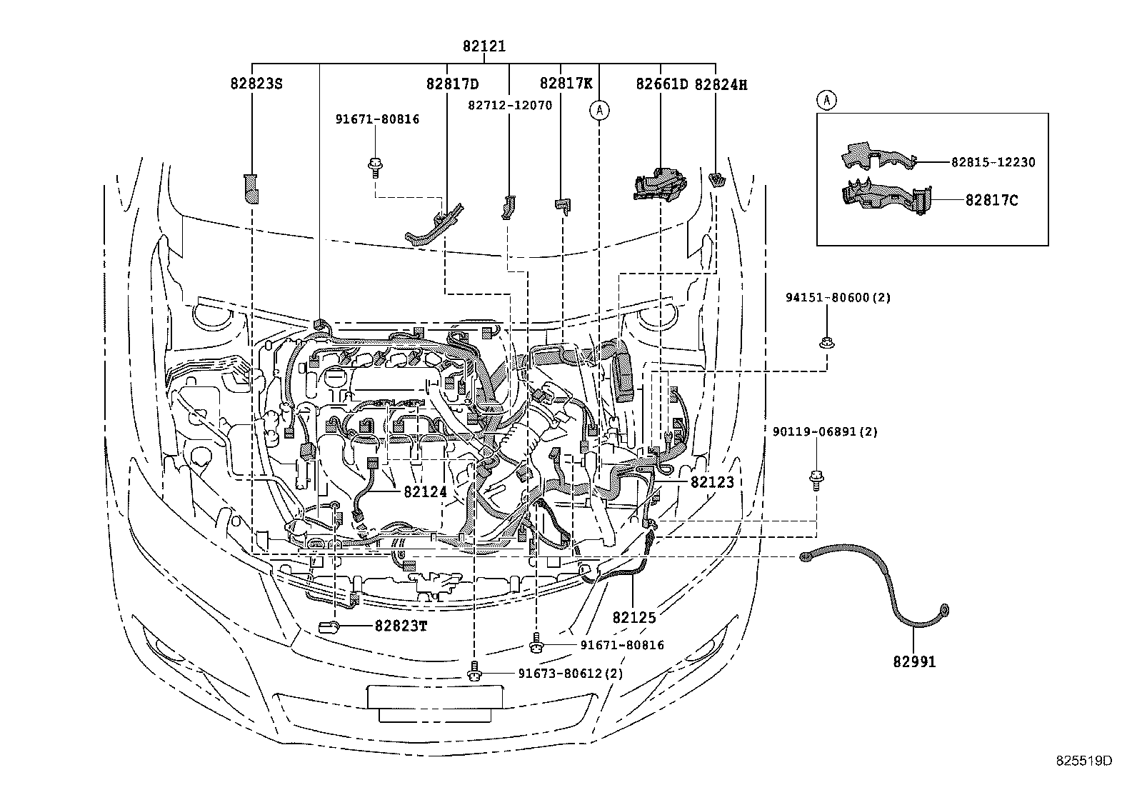 82191-20060 WIRE, FRONT SEAT, RH product image