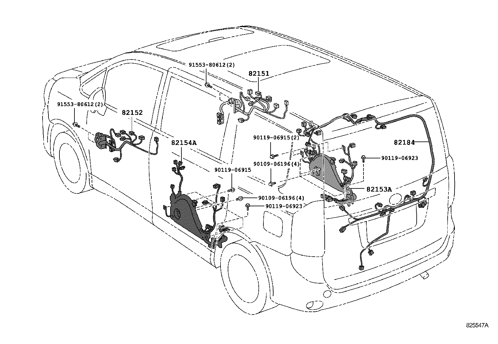 82142-28080 WIRE, INSTRUMENT PANEL, NO.2 product image