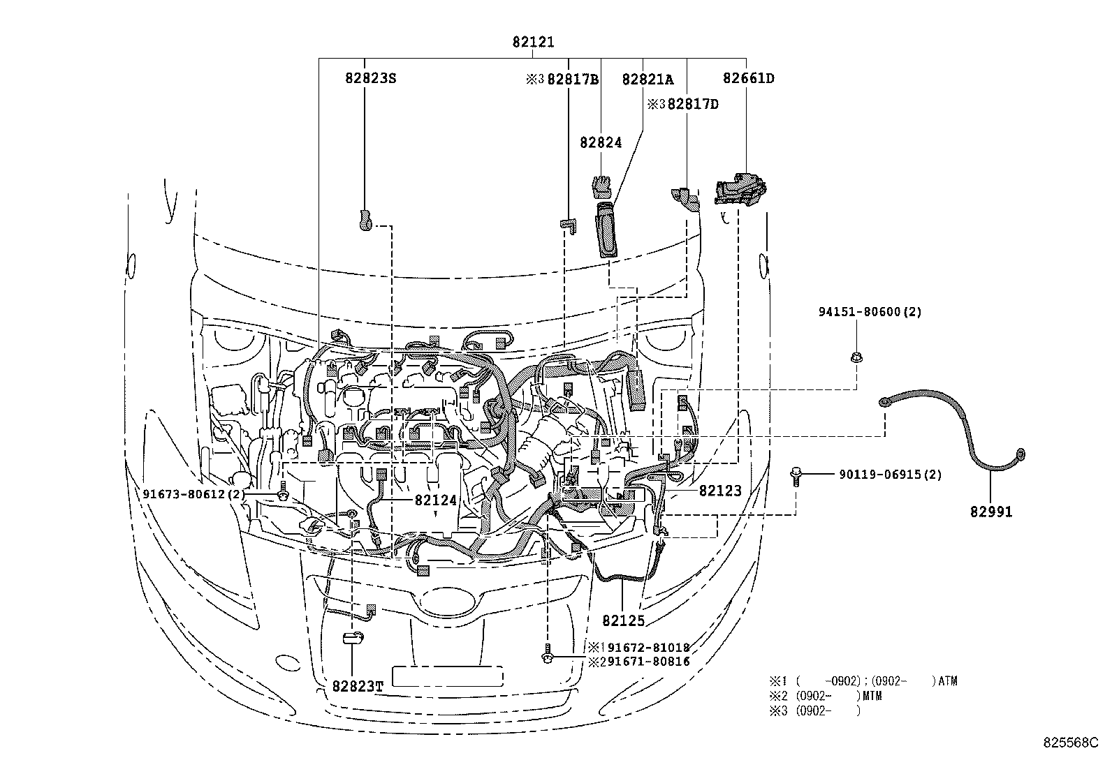 82114-02020 WIRE, ENGINE ROOM, NO.4 product image