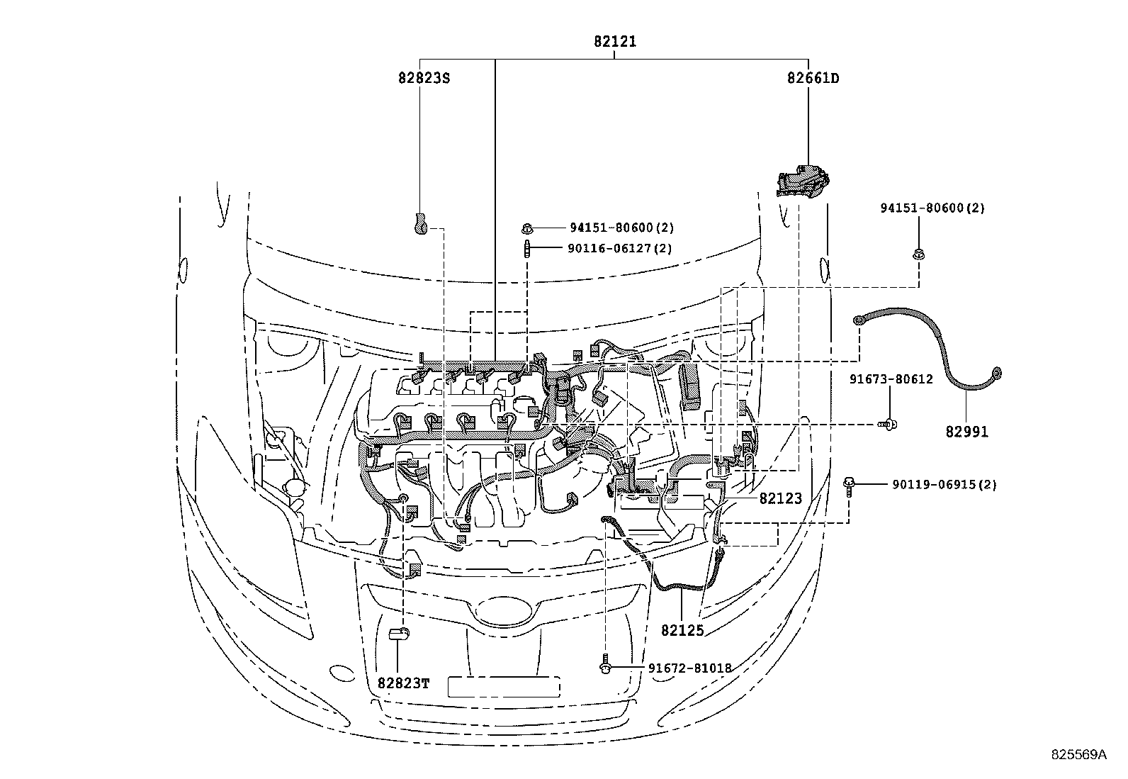 82114-02020 WIRE, ENGINE ROOM, NO.4 product image
