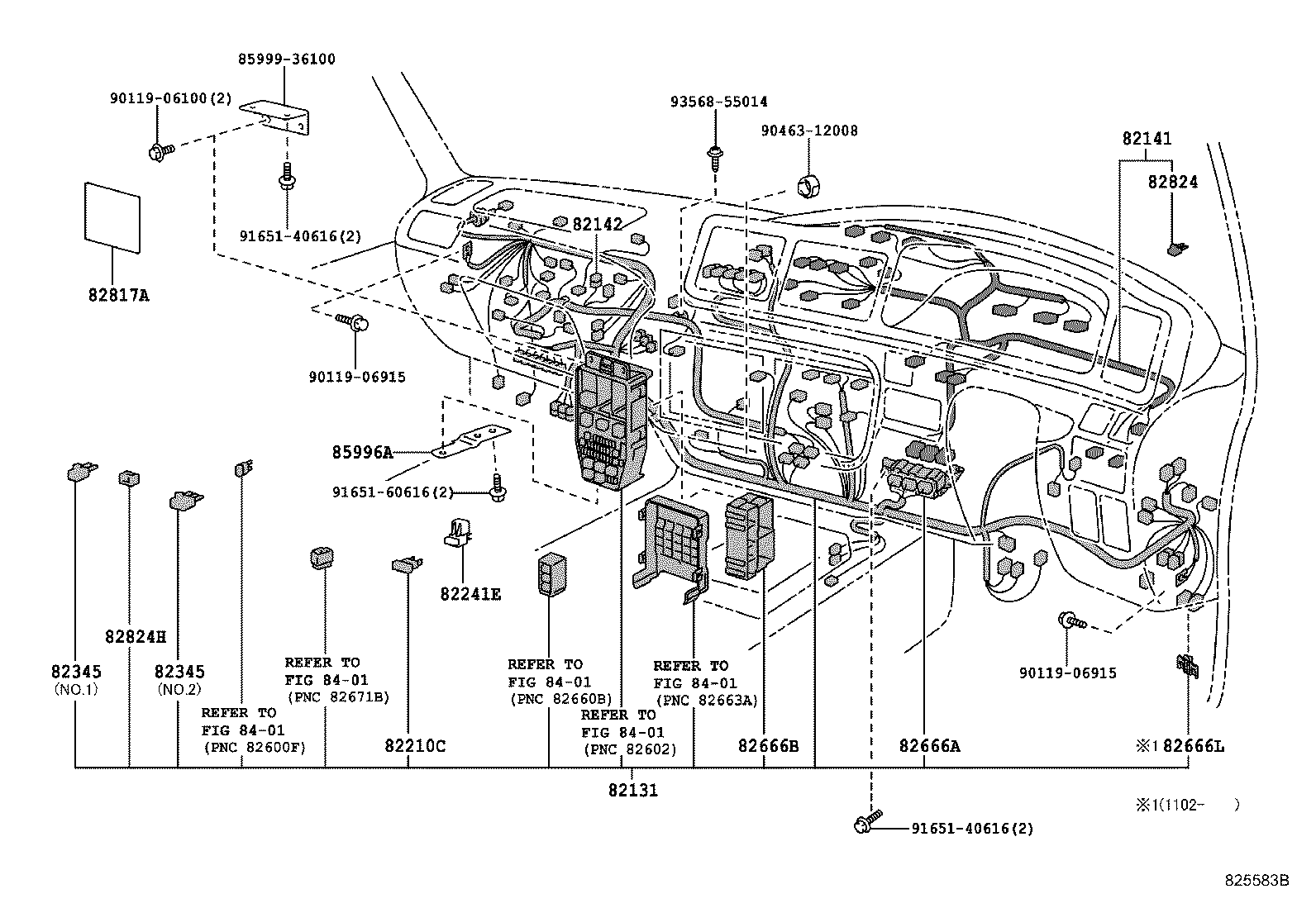82142-36014 WIRE, INSTRUMENT PANEL, NO.2 product image