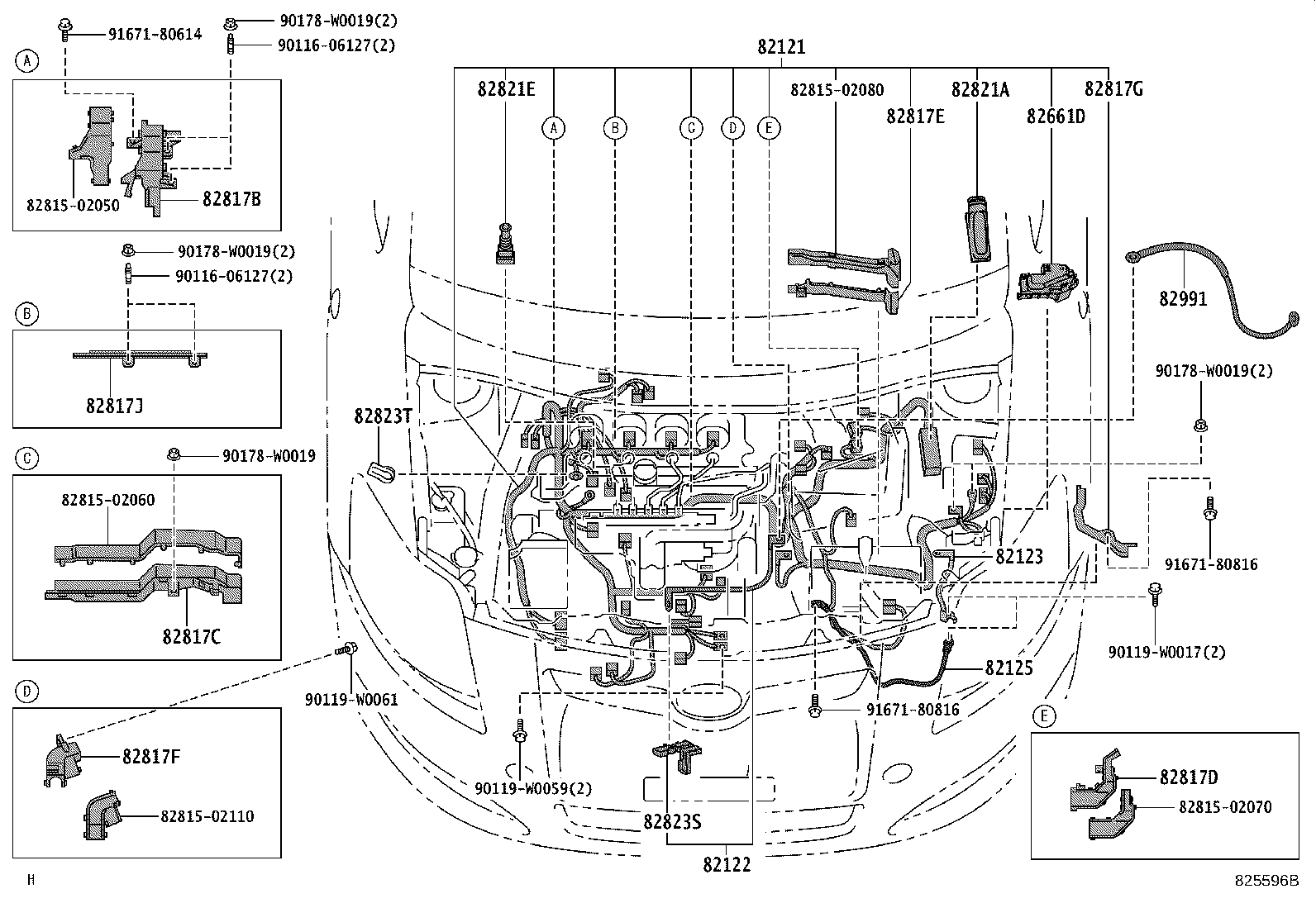 82154-02760 WIRE, REAR DOOR, NO.2 product image