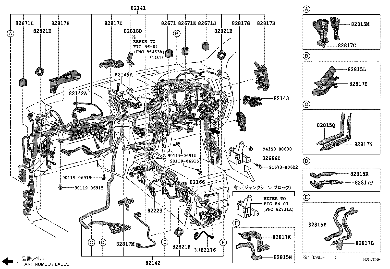 82142-60C80 WIRE, INSTRUMENT PANEL, NO.2 product image