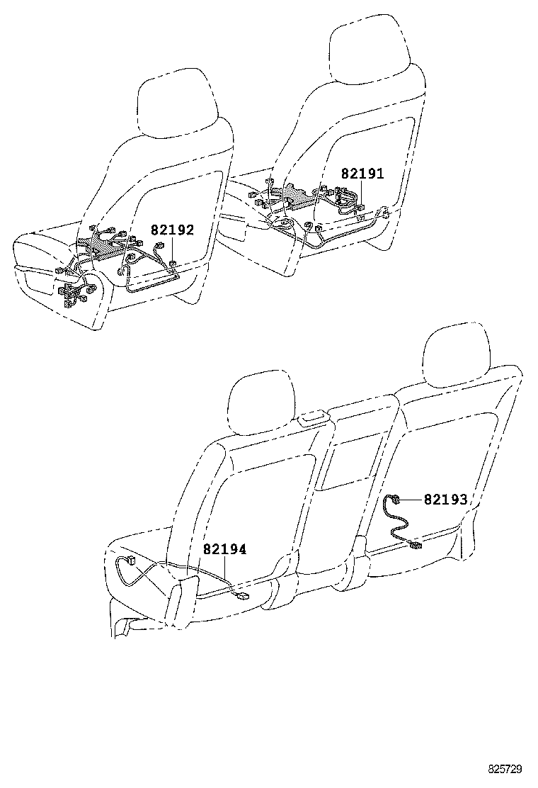 82191-60C50 WIRE, FRONT SEAT, RH product image