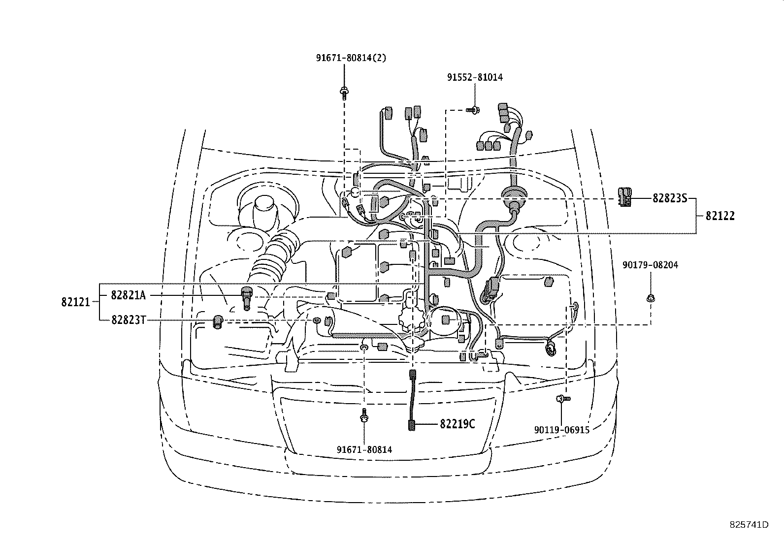 82154-43050 WIRE, REAR DOOR, NO.2 product image