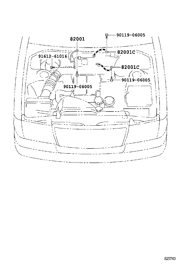 82142-43010 WIRE, INSTRUMENT PANEL, NO.2 product image