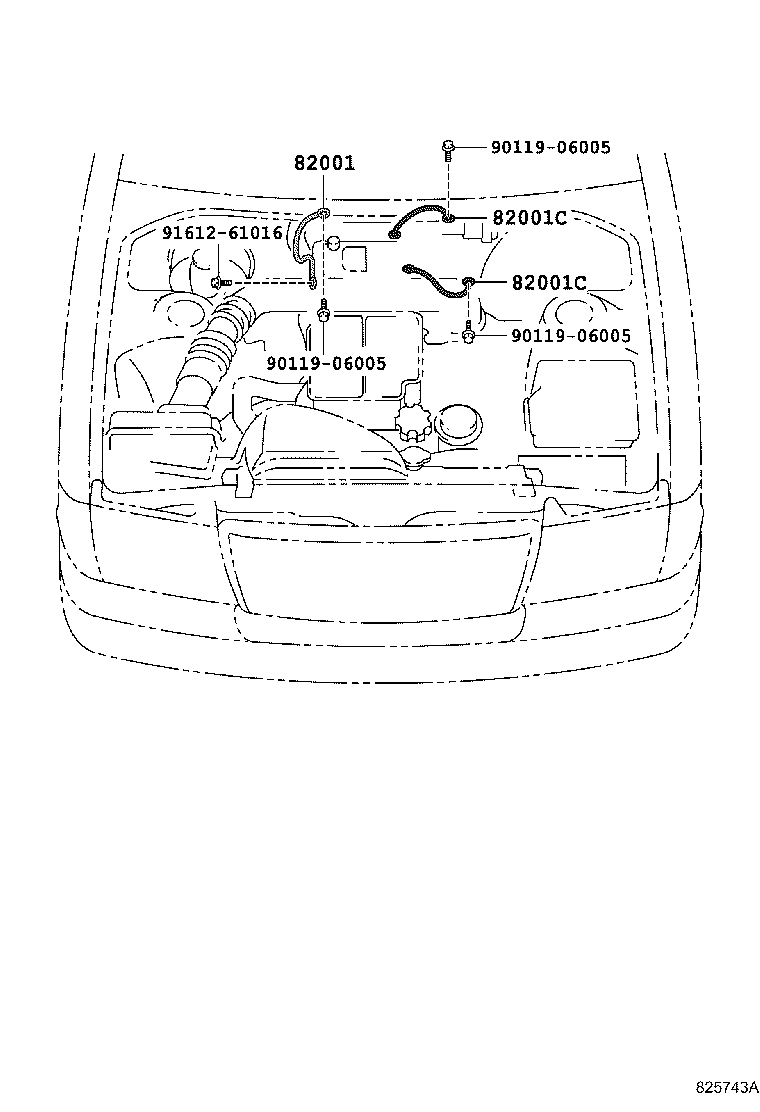 82154-43050 WIRE, REAR DOOR, NO.2 product image