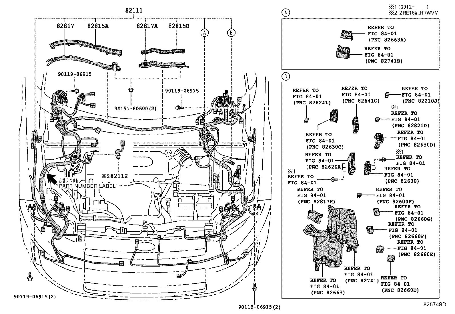 82142-12450 WIRE, INSTRUMENT PANEL, NO.2 product image