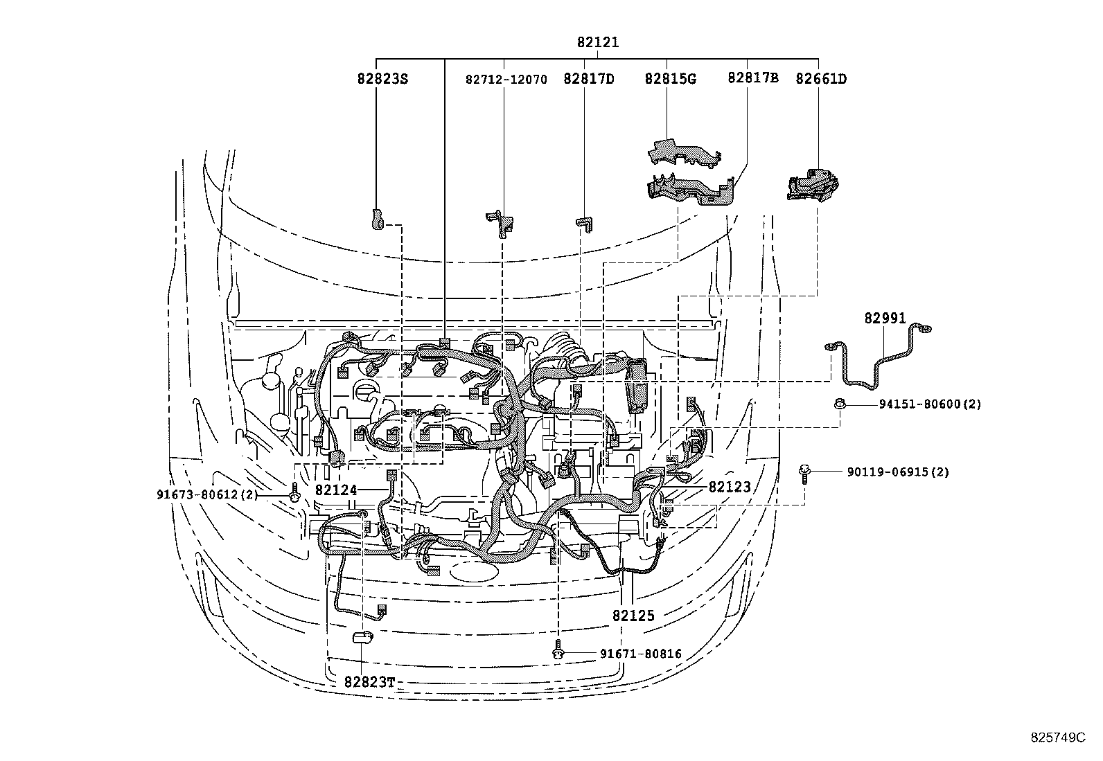 82142-12450 WIRE, INSTRUMENT PANEL, NO.2 product image