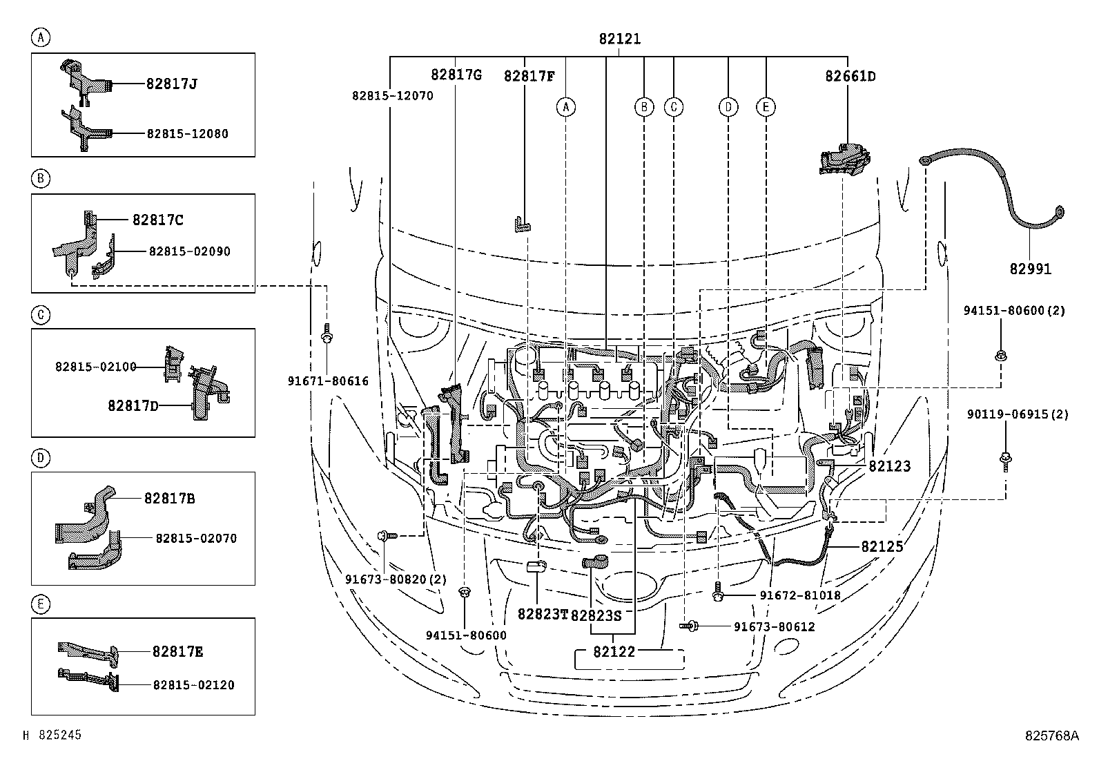 82114-02020 WIRE, ENGINE ROOM, NO.4 product image