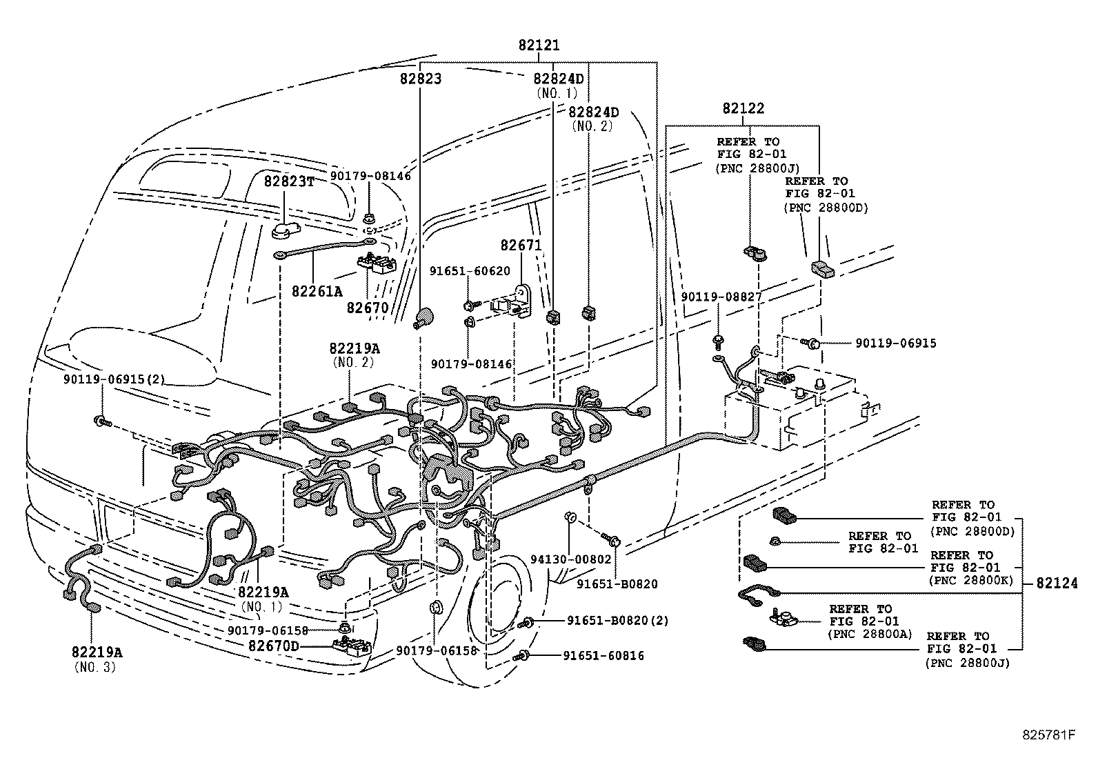 82142-36014 WIRE, INSTRUMENT PANEL, NO.2 product image