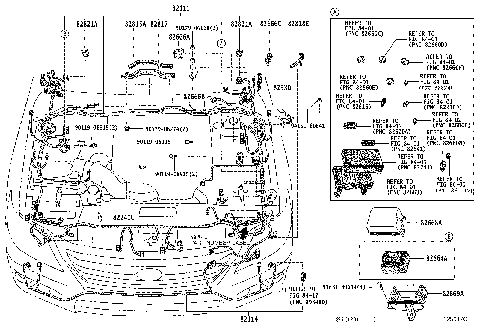 Toyota 82142-60C60 WIRE, INSTRUMENT PANEL, NO.2
