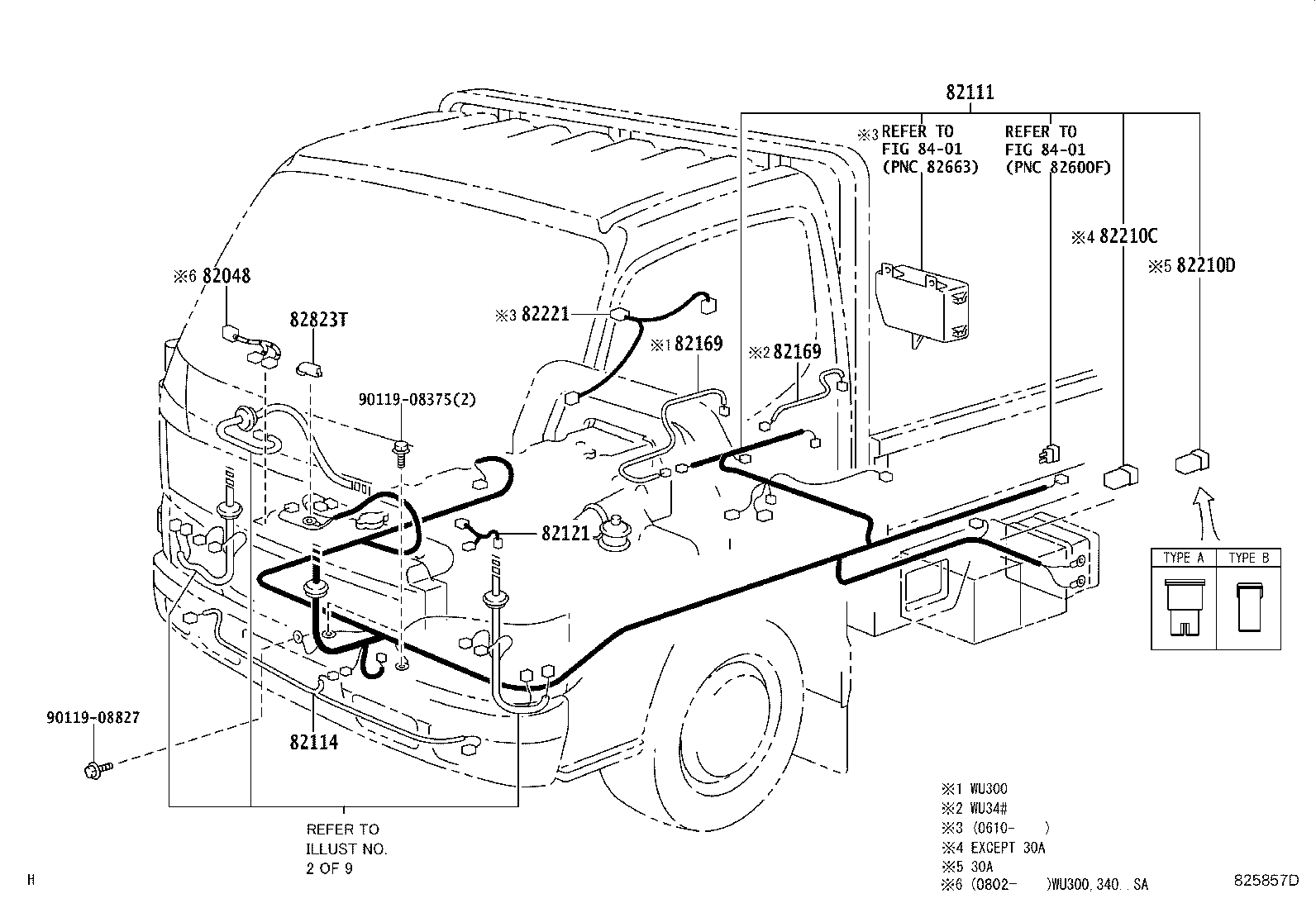 82048-37040 WIRING SUB-ASSY, FRONT DRIVE INDICATOR LAMP SWITCH product image
