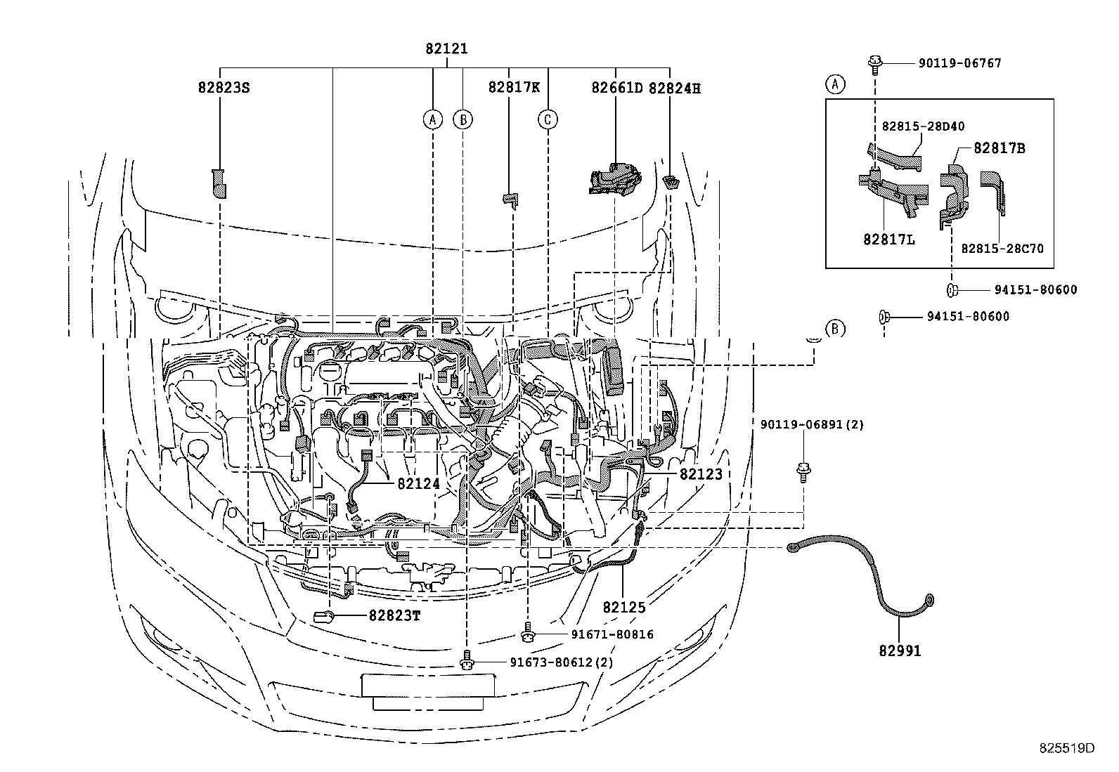 82191-20060 WIRE, FRONT SEAT, RH product image