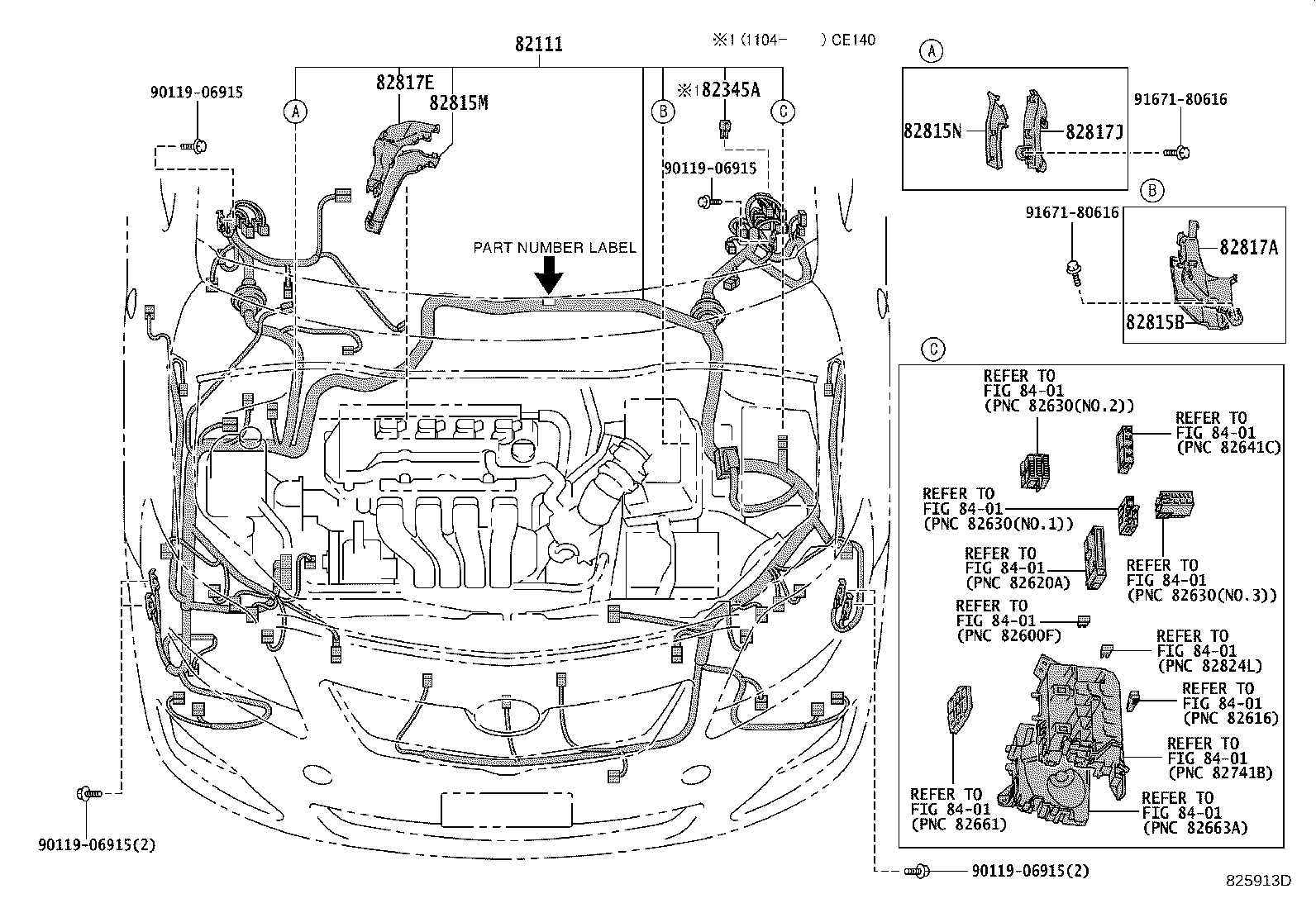 82142-02210 WIRE, INSTRUMENT PANEL, NO.2 product image