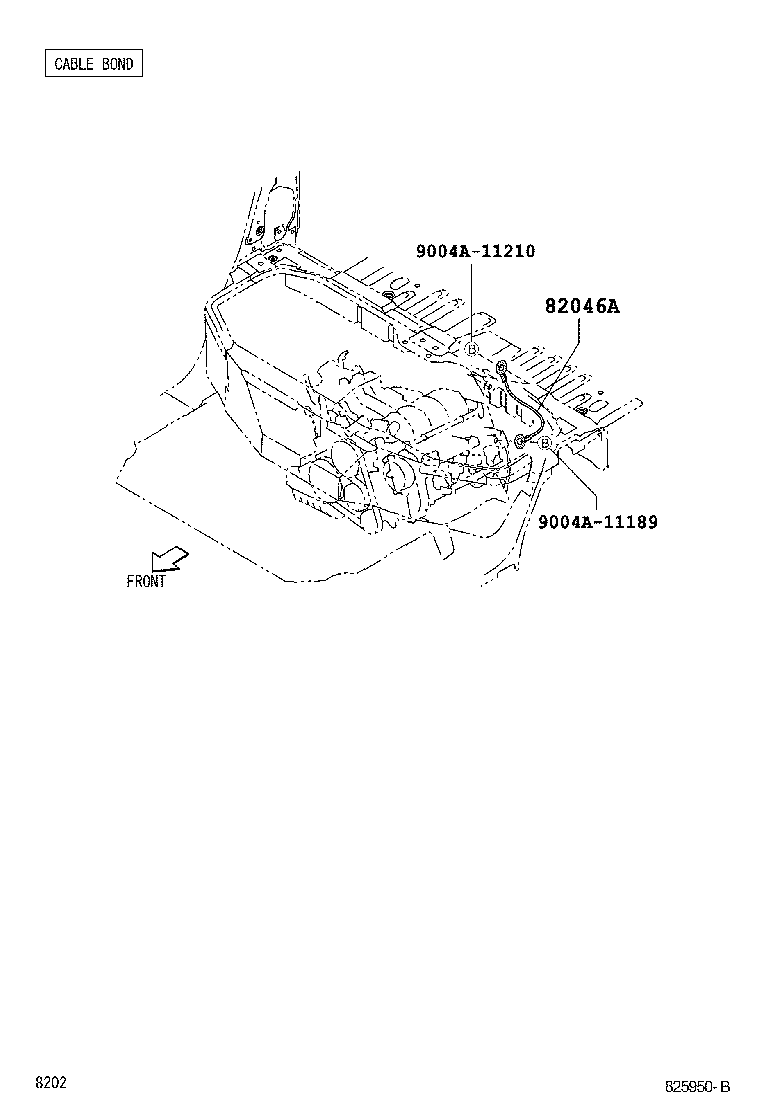 82046-BZ170 WIRE SUB-ASSY, BODY GROUND, NO.1 product image