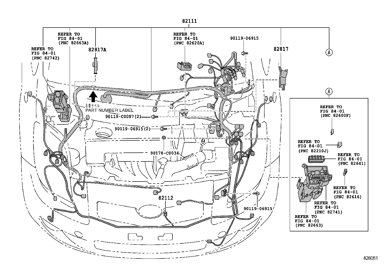 82124-02100 WIRE, ENGINE, NO.4 product image
