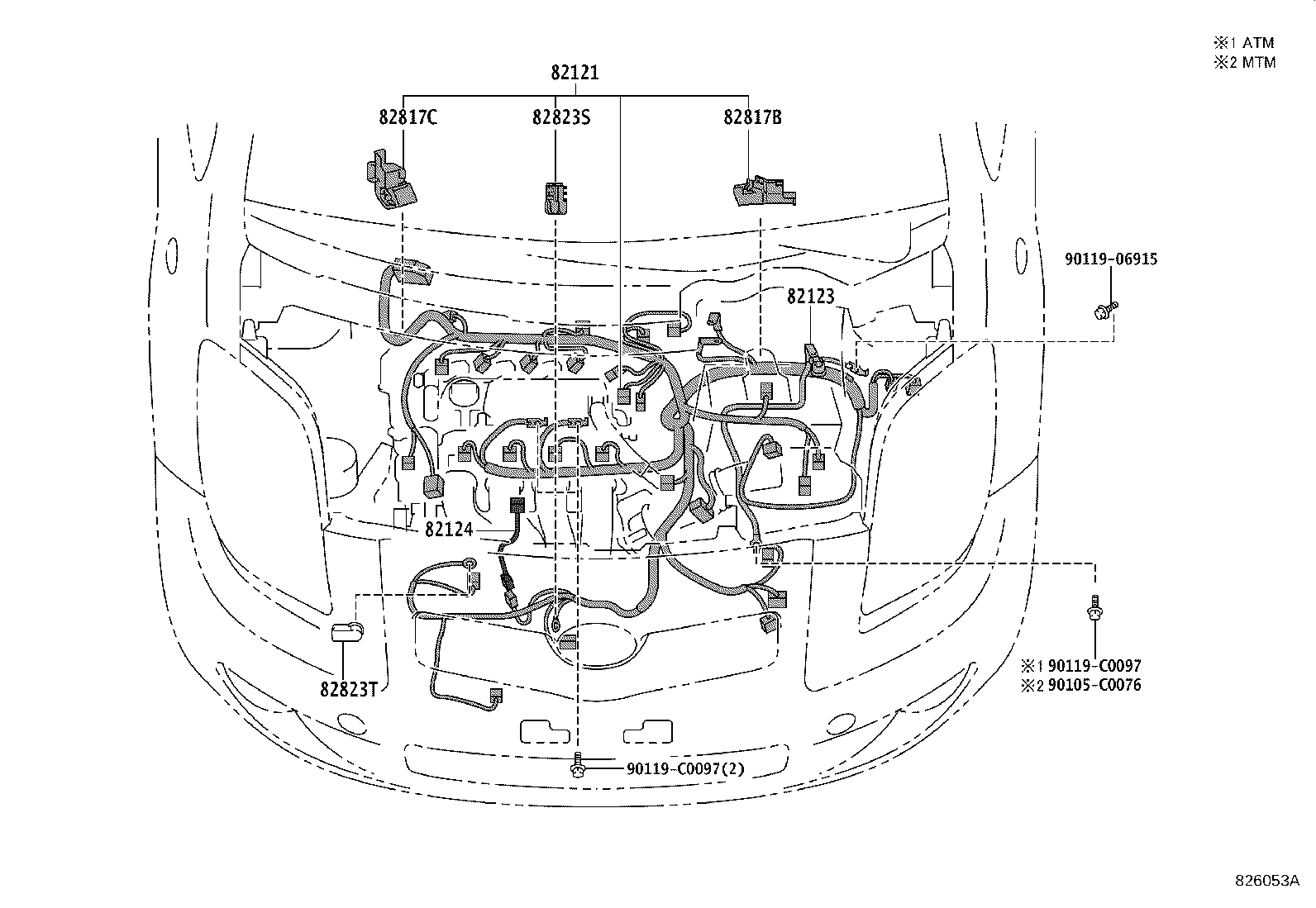 82124-02100 WIRE, ENGINE, NO.4 product image