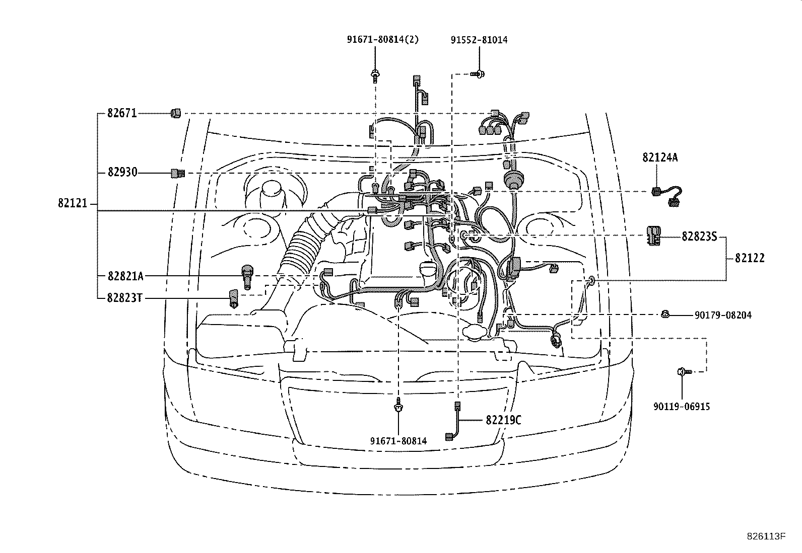 82154-43050 WIRE, REAR DOOR, NO.2 product image