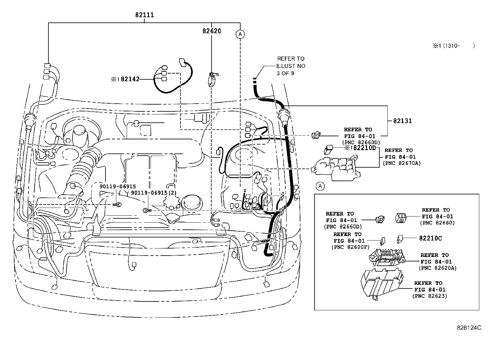 82142-43010 WIRE, INSTRUMENT PANEL, NO.2 product image
