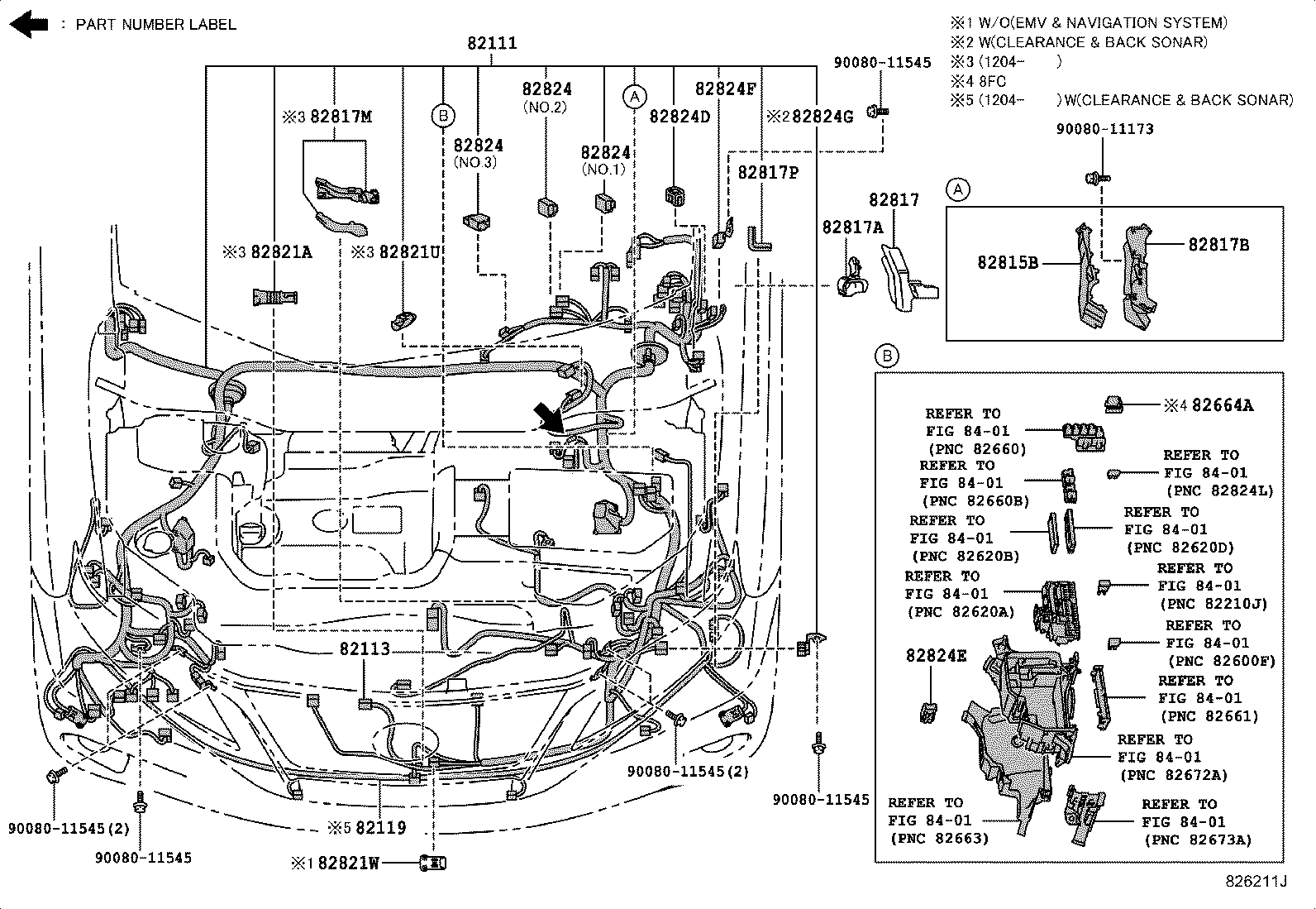Toyota 82143-0E040 WIRE, INSTRUMENT PANEL, NO.3